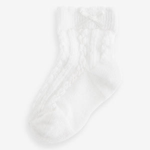 Pink Baby Cable Socks 7 Pack (0mths-2yrs)