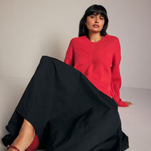 Load image into Gallery viewer, Red V-Neck Knit Jumper
