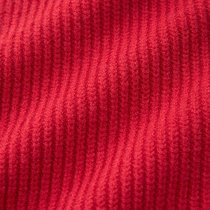 Red V-Neck Knit Jumper