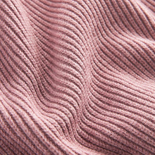 Load image into Gallery viewer, Blush Pink Relaxed Fit Ribbed V-Neck Knitted Jumper
