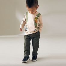 Load image into Gallery viewer, Natural 100% Cotton Long Sleeve Printed Backpack T-Shirt (3mths-6yrs)
