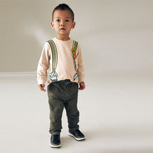 Load image into Gallery viewer, Natural 100% Cotton Long Sleeve Printed Backpack T-Shirt (3mths-6yrs)

