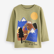 Load image into Gallery viewer, Green 100% Cotton Long Sleeve Character T-Shirt (3mths-6yrs)
