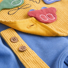 Load image into Gallery viewer, Bright Transport Corduroy 100% Cotton Baby Dungarees and Bodysuit Set (0mths-18mths)

