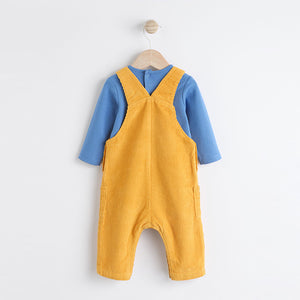 Bright Transport Corduroy 100% Cotton Baby Dungarees and Bodysuit Set (0mths-18mths)