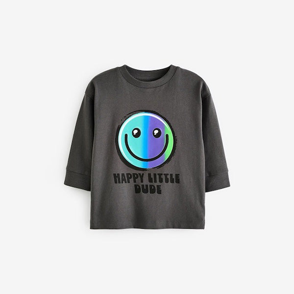Grey 100% Cotton Long Sleeve Character T-Shirt (3mths-6yrs)