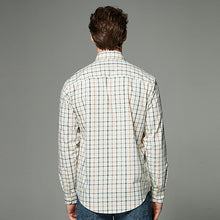 Load image into Gallery viewer, Ecru Cream Tattersall Check Regular Fit Easy Iron Button Down Oxford Shirt
