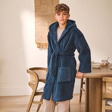 Load image into Gallery viewer, Navy Blue Fleece Robe (1.5-16yrs)

