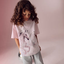 Load image into Gallery viewer, Pink/Lilac Oversized Graphic Print T-Shirt (3-12yrs)
