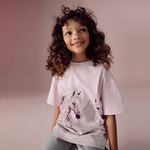 Load image into Gallery viewer, Pink/Lilac Oversized Graphic Print T-Shirt (3-12yrs)
