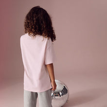 Load image into Gallery viewer, Pink/Lilac Oversized Graphic Print T-Shirt (3-12yrs)
