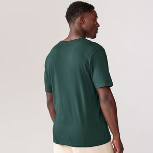 Green Pine Regular Fit Essential Crew Neck Cotton T-Shirt