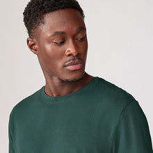 Load image into Gallery viewer, Green Pine Regular Fit Essential Crew Neck Cotton T-Shirt
