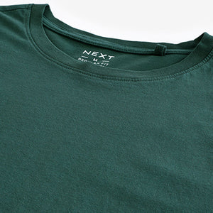 Green Pine Regular Fit Essential Crew Neck Cotton T-Shirt