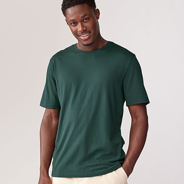 Green Pine Regular Fit Essential Crew Neck Cotton T-Shirt