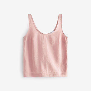 Pink Sleeveless Scoop Cami Top