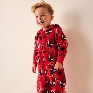 Red Spiderman Fleece All-In-One (1.5-9yrs)