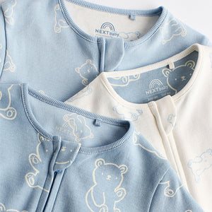 Blue Baby Sleepsuits 3 Pack (0-18mths)