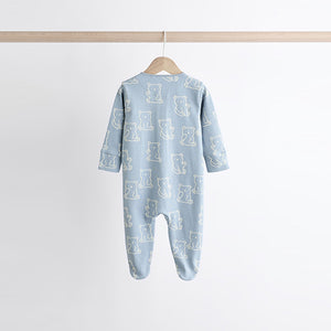 Blue Baby Sleepsuits 3 Pack (0-18mths)