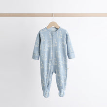 Load image into Gallery viewer, Blue Baby Sleepsuits 3 Pack (0-18mths)
