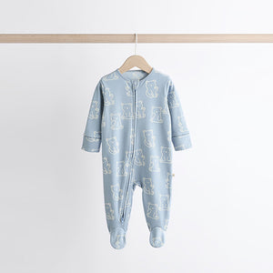 Blue Baby Sleepsuits 3 Pack (0-18mths)