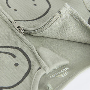 Neutral Checkerboard Baby Footless Zipped 100% Cotton Sleepsuits 3 Pack (0mths-2yrs)