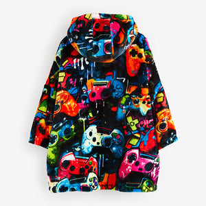 Multi Gamer Fleece Hooded Blanket (5-16yrs)