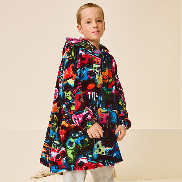 Multi Gamer Fleece Hooded Blanket (5-16yrs)