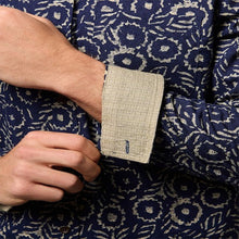 Load image into Gallery viewer, Blue 100% Cotton Textured Print Long Sleeve Shirt
