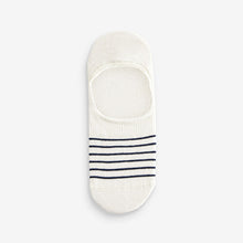 Load image into Gallery viewer, White/Blue Floral Low Cut Invisible Socks 5 Pack
