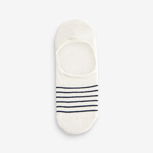White/Blue Floral Low Cut Invisible Socks 5 Pack
