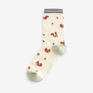 Autumn Animals Ankle Socks 5 Pack