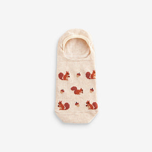 Autumn Animals Invisible Socks 5 Pack