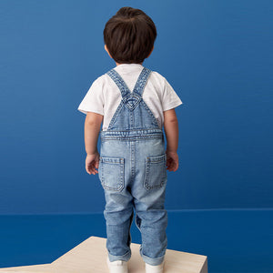 Light Blue 100% Cotton Denim Dungarees (3mths-5-6yrs)