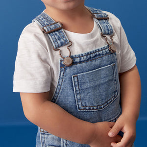 Light Blue 100% Cotton Denim Dungarees (3mths-5-6yrs)