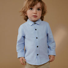 Load image into Gallery viewer, Blue Long Sleeve Oxford Shirt (3mths-5-6yrs)
