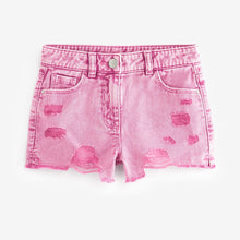 Load image into Gallery viewer, Pink 100% Cotton Frayed Edge Distressed Shorts (3-12yrs)
