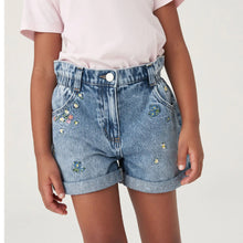 Load image into Gallery viewer, Mid Blue Floral Embroidery Denim Shorts (3-12yrs)
