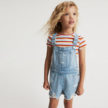 Load image into Gallery viewer, Light Blue Denim Short Dungaree (3-12yrs)
