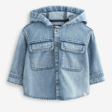 Load image into Gallery viewer, Blue 100% Cotton Denim Shacket (3mths-5-6yrs)
