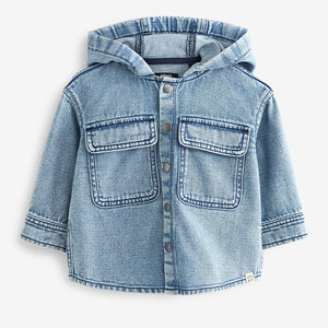 Blue 100% Cotton Denim Shacket (3mths-5-6yrs)