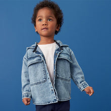 Load image into Gallery viewer, Blue 100% Cotton Denim Shacket (3mths-5-6yrs)
