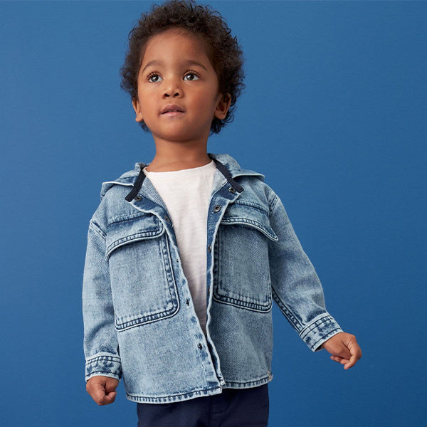 Blue 100% Cotton Denim Shacket (3mths-5-6yrs)