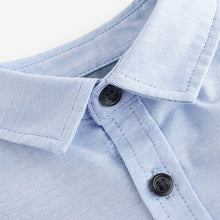 Load image into Gallery viewer, Blue Short Sleeve Oxford Shirt (3mths-5-6yrs)
