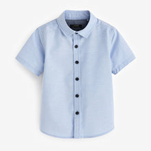 Load image into Gallery viewer, Blue Short Sleeve Oxford Shirt (3mths-5-6yrs)
