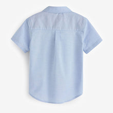 Load image into Gallery viewer, Blue Short Sleeve Oxford Shirt (3mths-5-6yrs)
