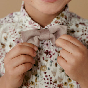 Pink Floral Short Sleeve Shirt And Bow Tie Set (3mths-5-6yrs)