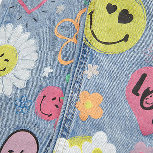 Mid Blue Denim Mom 100% Cotton Smiley World Jeans (3-12yrs)