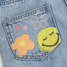 Load image into Gallery viewer, Mid Blue Denim Mom 100% Cotton Smiley World Jeans (3-12yrs)
