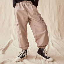 Load image into Gallery viewer, Mink Brown Parachute Cargo Cuffed Trousers (3-12yrs)
